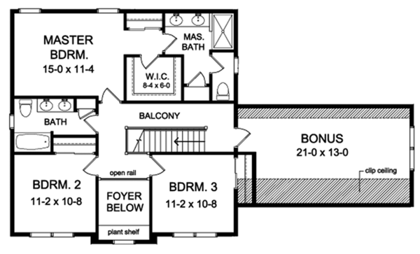 Dream House Plan - Traditional Floor Plan - Upper Floor Plan #1010-143