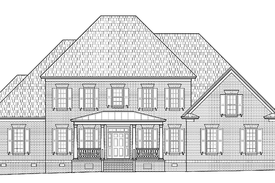Exterior - Front Elevation 3 for Colonial House Plan #1054-11 - 4 bed, 3 bath
