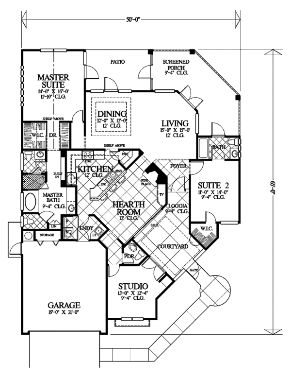 House Plan Design - European Floor Plan - Main Floor Plan #1007-33