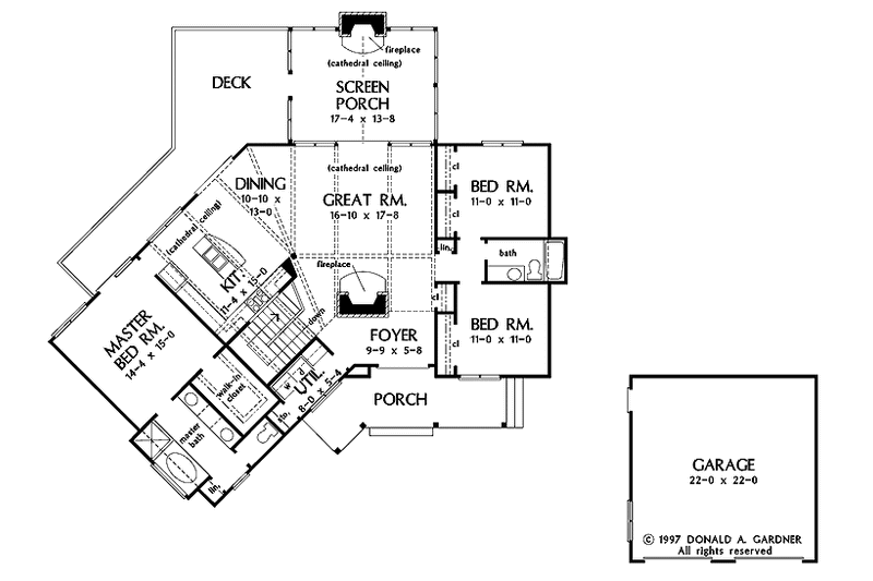 Architectural House Design - Floor Plan - Main Floor for Country House Plan #929-270 - 3 bed, 2 bath