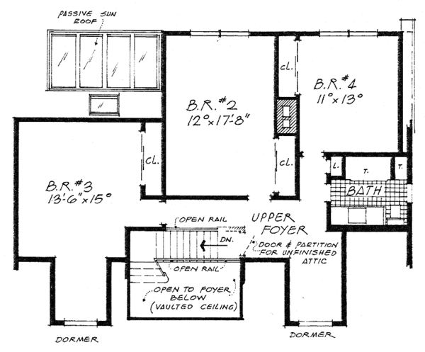 Architectural House Design - Colonial Floor Plan - Upper Floor Plan #315-118
