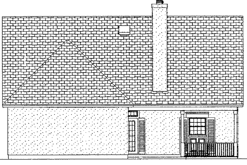 Home Plan - Exterior - Rear Elevation 1 for Traditional House Plan #45-490 - 3 bed, 2 bath