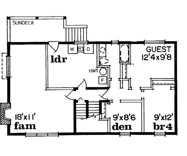 House Design - Colonial Floor Plan - Main Floor Plan #47-716