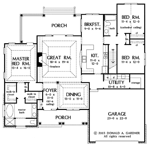 Architectural House Design - Country Floor Plan - Main Floor Plan #929-542