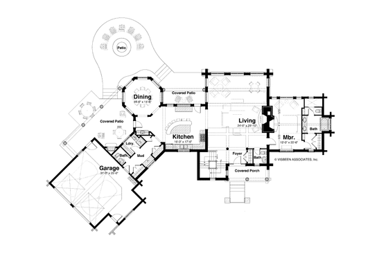 Floor Plan - Main Floor for Log House Plan #928-258 - 5 bed, 4 bath