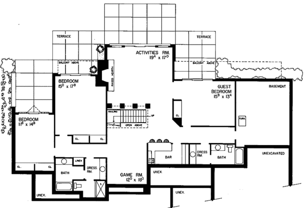 Architectural House Design - Contemporary Floor Plan - Upper Floor Plan #72-784