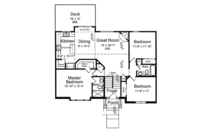 Home Plan - Floor Plan - Main Floor for Traditional House Plan #46-805 - 3 bed, 3 bath