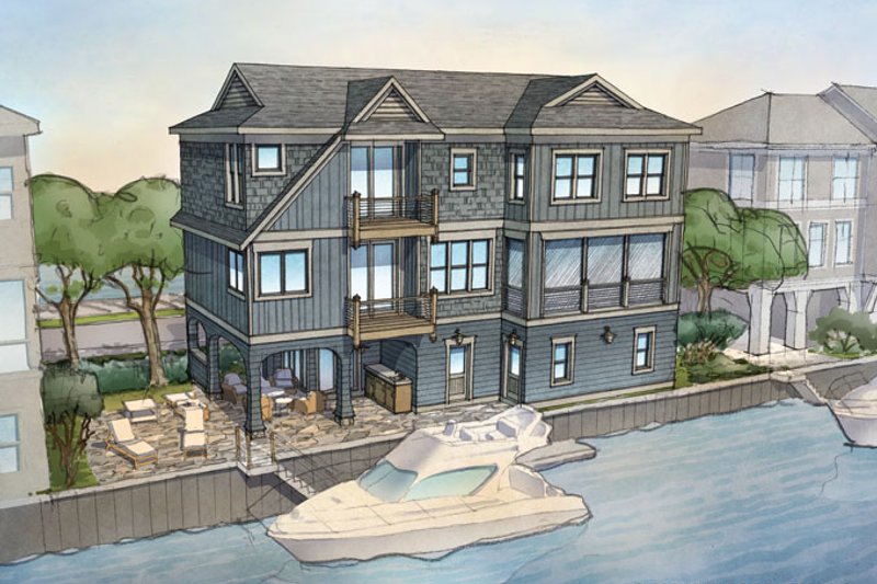 Home Plan - Exterior - Rear Elevation for Contemporary House Plan #928-270 - 3 bed, 4.5 bath