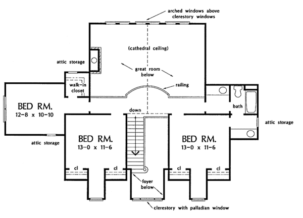 House Plan Design - Country Floor Plan - Upper Floor Plan #929-185