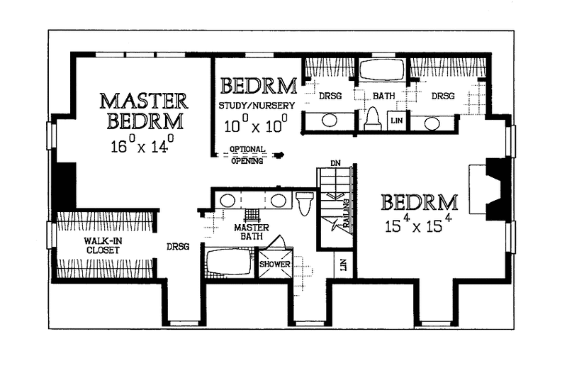 House Plan Design - Floor Plan - Upper Floor for Colonial House Plan #72-982 - 3 bed, 2.5 bath