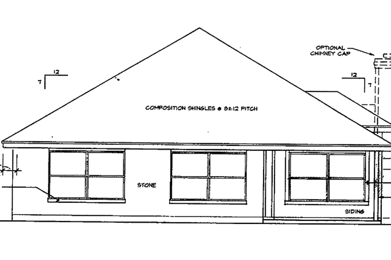 Architectural House Design - Exterior - Rear Elevation for Ranch House Plan #472-282 - 2 bed, 2 bath