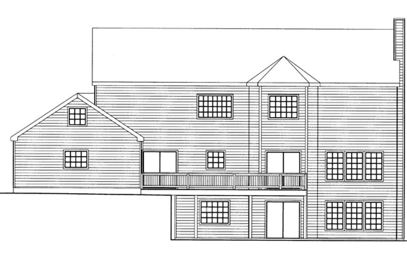Dream House Plan - Exterior - Rear Elevation for Country House Plan #117-835 - 5 bed, 5.5 bath