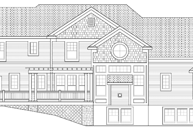 Architectural House Design - Exterior - Rear Elevation for Craftsman House Plan #328-365 - 4 bed, 2.5 bath