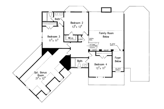 Floor Plan - Upper Floor for Colonial House Plan #927-866 - 5 bed, 4 bath