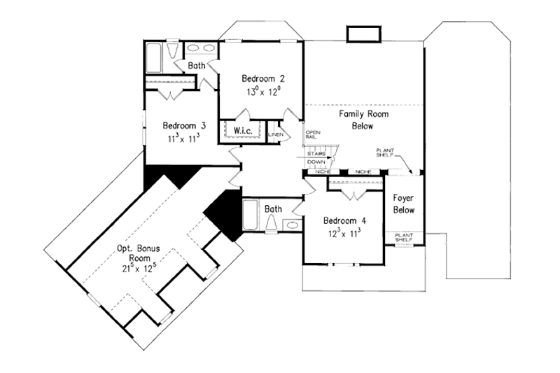 House Design - Floor Plan - Upper Floor for Colonial House Plan #927-866 - 5 bed, 4 bath