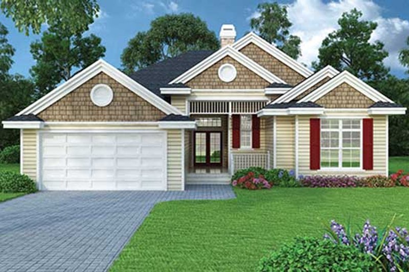 Home Plan - Exterior - Front Elevation 3 for Ranch House Plan #417-800 - 3 bed, 2 bath