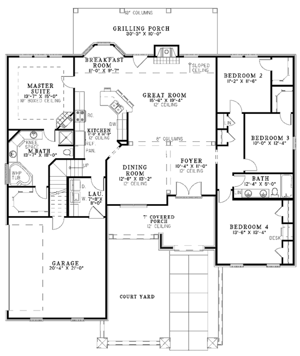 Home Plan - Mediterranean Floor Plan - Main Floor Plan #17-2926
