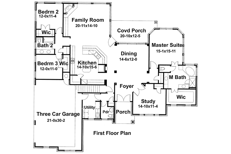 Dream House Plan - Floor Plan - Main Floor for Craftsman House Plan #120-233 - 3 bed, 3.5 bath