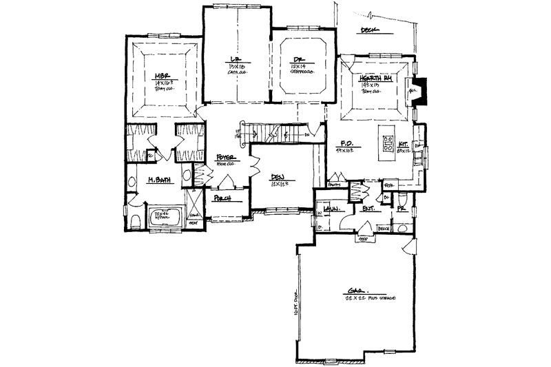 Home Plan - Floor Plan - Main Floor for Classical House Plan #328-402 - 3 bed, 2.5 bath