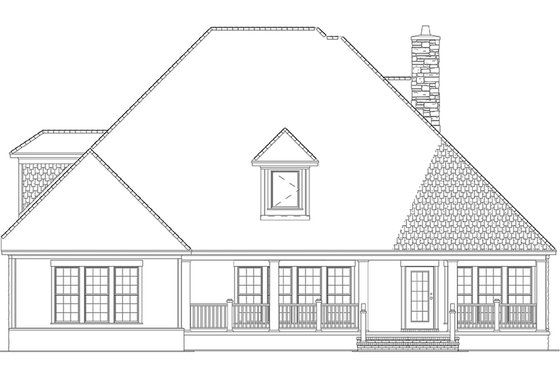 Exterior - Rear Elevation for Craftsman House Plan #17-2807 - 4 bed, 3 bath
