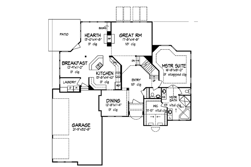 Dream House Plan - Floor Plan - Main Floor for Traditional House Plan #320-929 - 4 bed, 3.5 bath