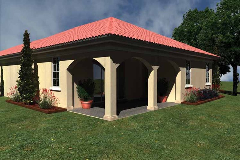 Home Plan - Exterior - Rear Elevation 1 for Mediterranean House Plan #930-424 - 2 bed, 2 bath