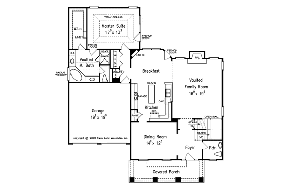 Floor Plan - Main Floor for Craftsman House Plan #927-887 - 3 bed, 2.5 bath
