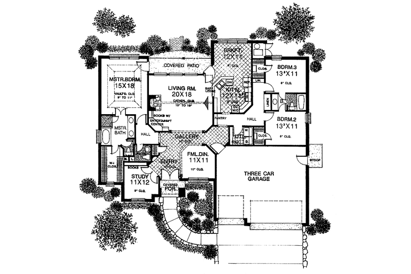 Home Plan - Floor Plan - Main Floor for Country House Plan #310-1149 - 3 bed, 2.5 bath