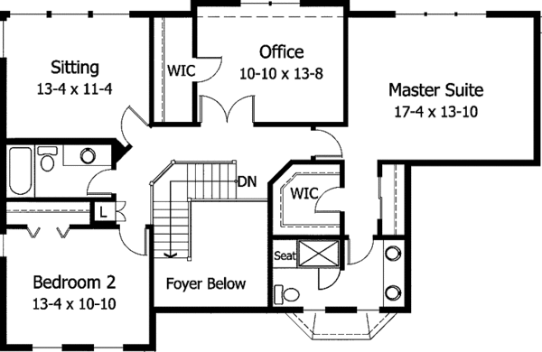 Home Plan - Tudor Floor Plan - Upper Floor Plan #51-839