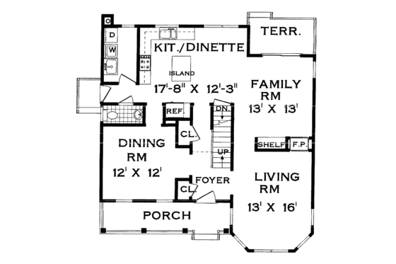 Floor Plan - Main Floor for Victorian House Plan #3-276 - 4 bed, 2.5 bath