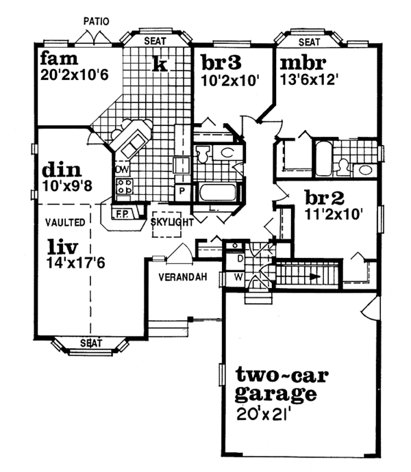 House Design - Ranch Floor Plan - Main Floor Plan #47-806