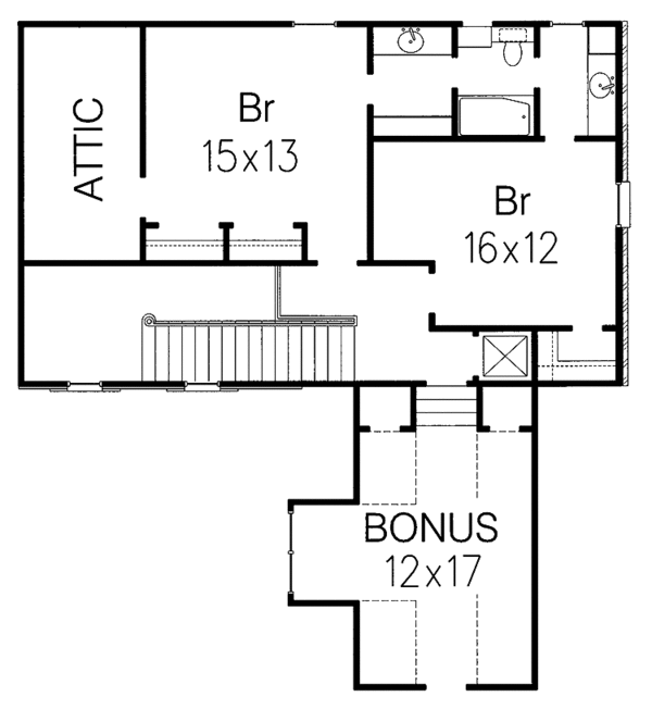 Home Plan - Traditional Floor Plan - Upper Floor Plan #15-332