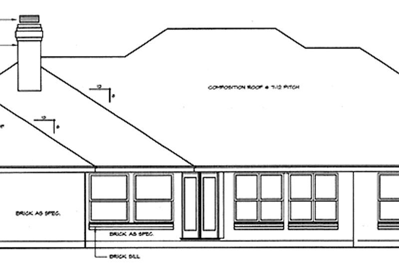 Home Plan - Exterior - Rear Elevation for Mediterranean House Plan #472-85 - 4 bed, 3.5 bath