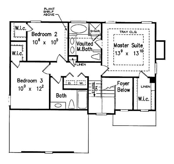 House Design - Colonial Floor Plan - Upper Floor Plan #927-334