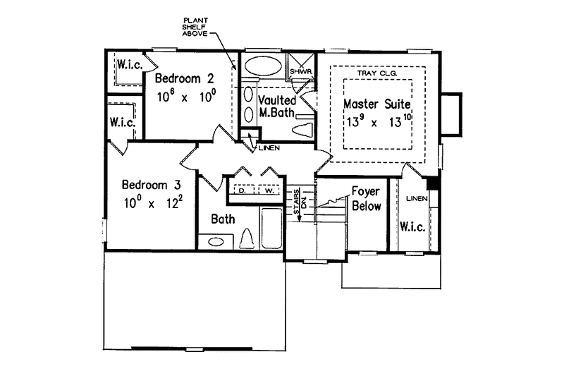 Dream House Plan - Floor Plan - Upper Floor for Colonial House Plan #927-334 - 3 bed, 2.5 bath