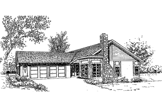 Exterior - Front Elevation 3 for Craftsman House Plan #60-915 - 3 bed, 2 bath