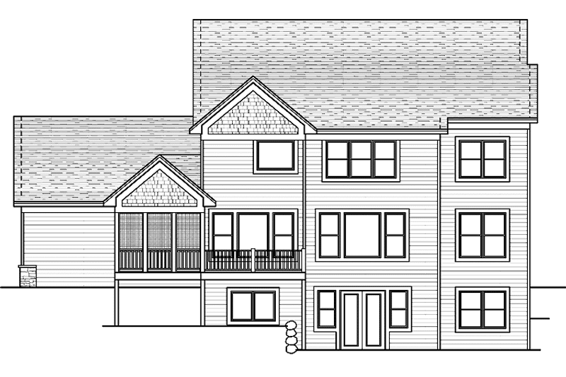 Home Plan - Exterior - Rear Elevation for Traditional House Plan #51-671 - 4 bed, 3.5 bath