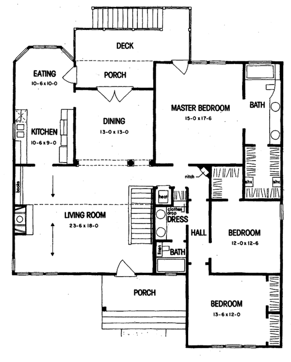 House Design - Country Floor Plan - Main Floor Plan #36-609