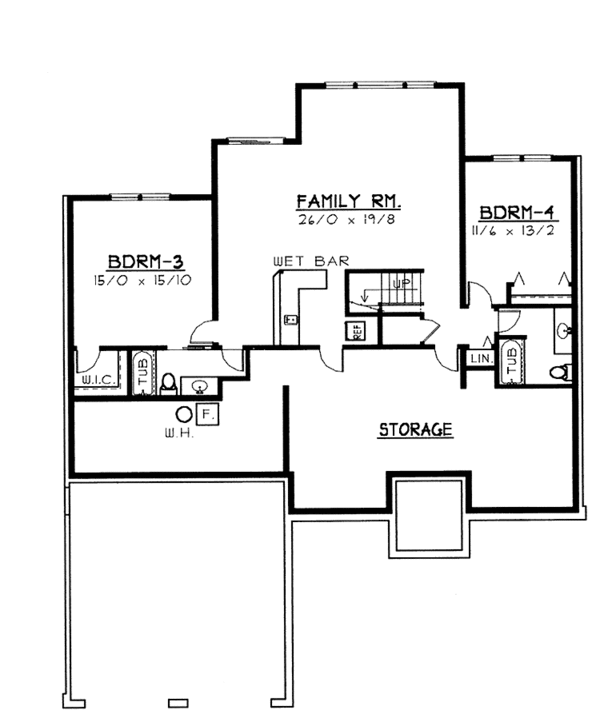House Plan Design - European Floor Plan - Lower Floor Plan #1037-28