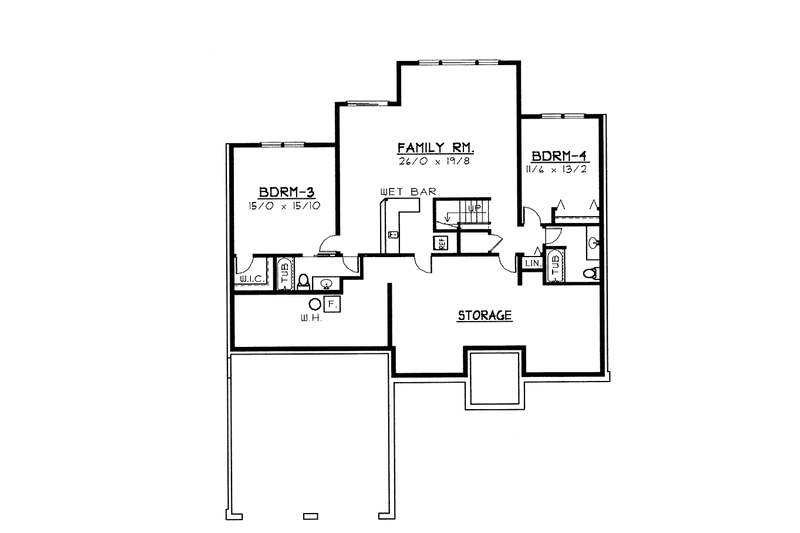 Dream House Plan - Floor Plan - Lower Floor for European House Plan #1037-28 - 3 bed, 4 bath