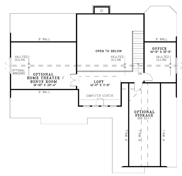 Architectural House Design - Craftsman Floor Plan - Upper Floor Plan #17-2814