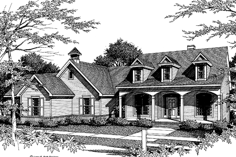 House Blueprint - Exterior - Front Elevation 3 for Country House Plan #952-108 - 4 bed, 2.5 bath