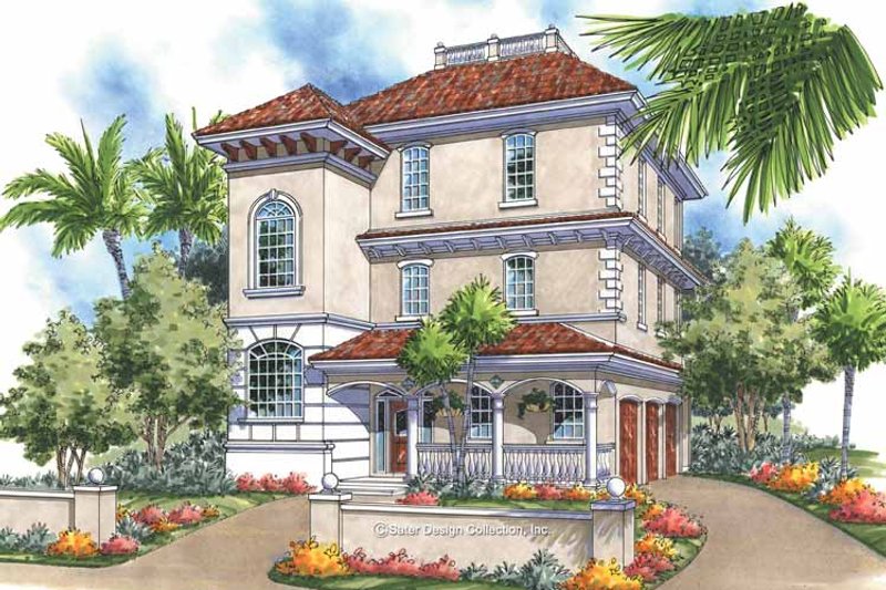 Architectural House Design - Mediterranean Exterior - Front Elevation Plan #930-167