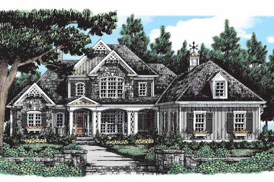 Exterior - Front Elevation 3 for Country House Plan #927-289 - 5 bed, 4.5 bath