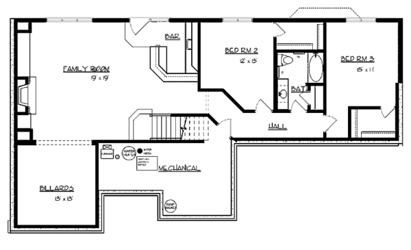 Architectural House Design - Prairie Floor Plan - Lower Floor Plan #320-996