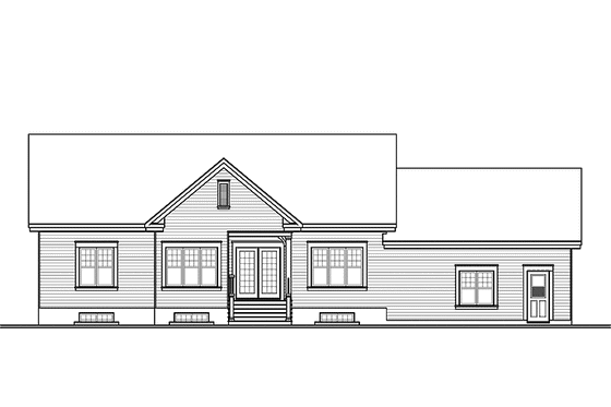 Exterior - Rear Elevation for Country House Plan #23-2516 - 6 bed, 3 bath