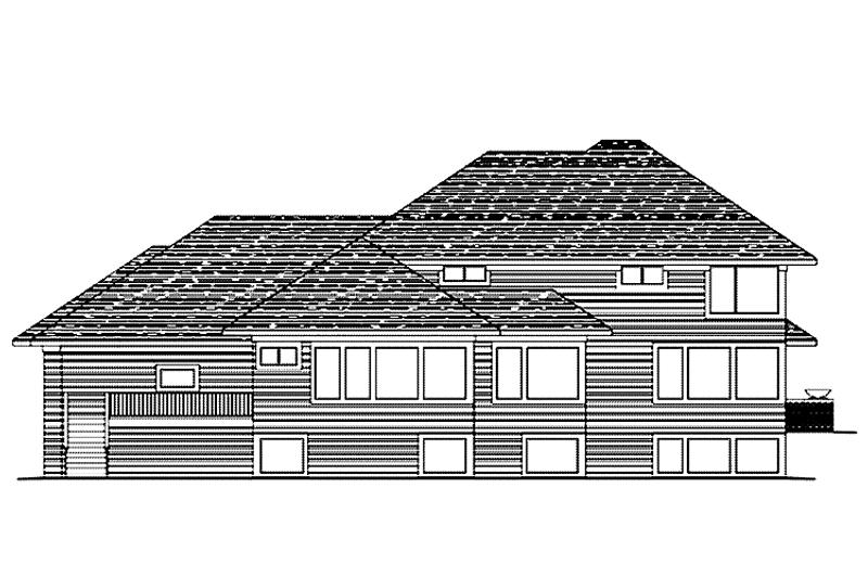 Home Plan - Exterior - Rear Elevation for Prairie House Plan #51-1123 - 2 bed, 2.5 bath