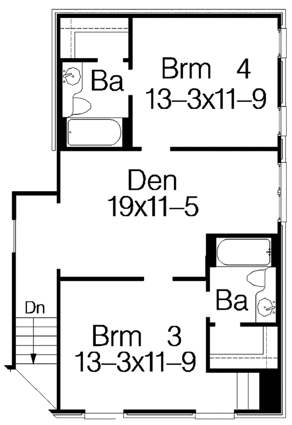 Architectural House Design - Country Floor Plan - Upper Floor Plan #15-382