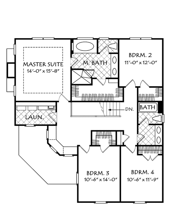 Architectural House Design - Country Floor Plan - Upper Floor Plan #927-947