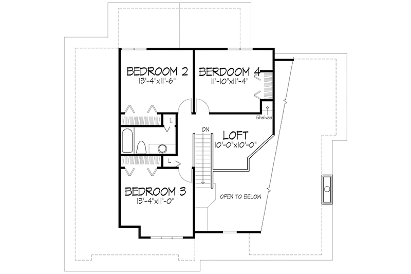 Dream House Plan - Floor Plan - Upper Floor for Prairie House Plan #320-1141 - 4 bed, 2.5 bath